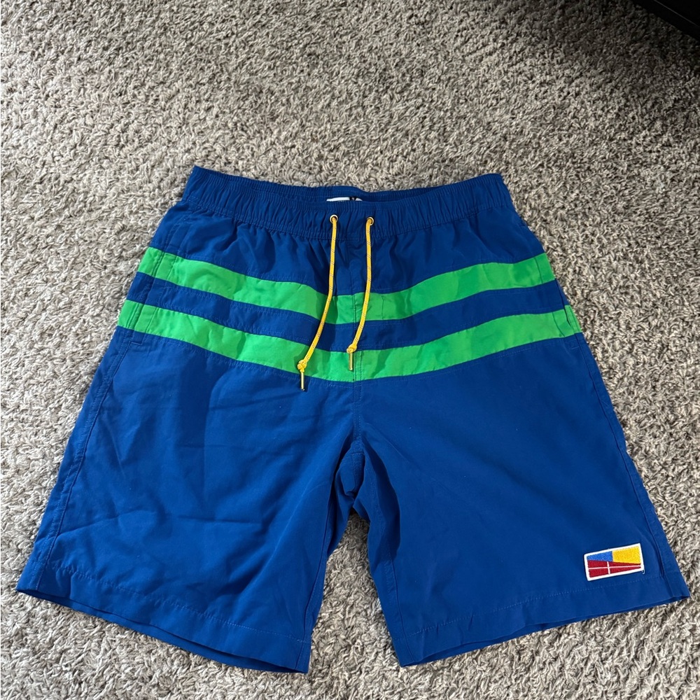 Size 33 - Five Four - Men’s Blue and Green Swim Trunks